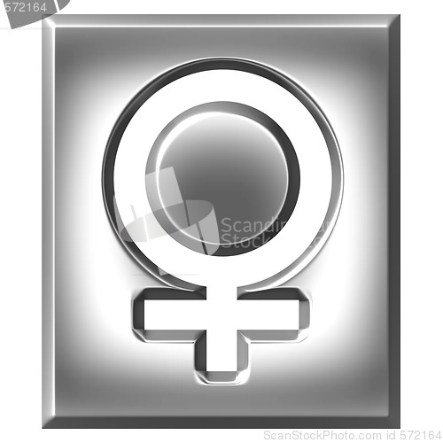 Image of 3D Silver Female Symbol Sign