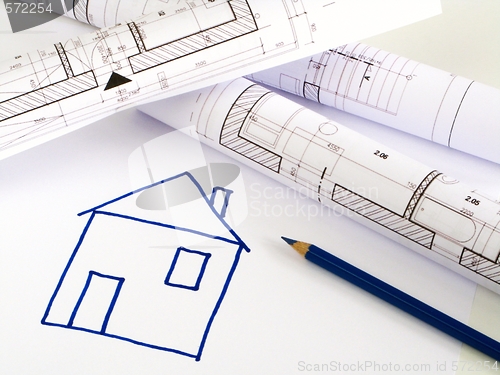 Image of architectural sketch of house plan 