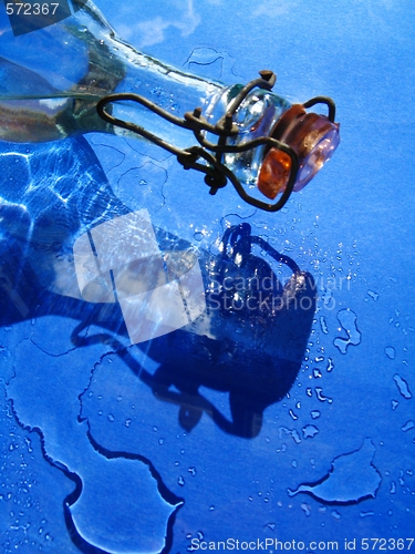 Image of Glass bottle and water