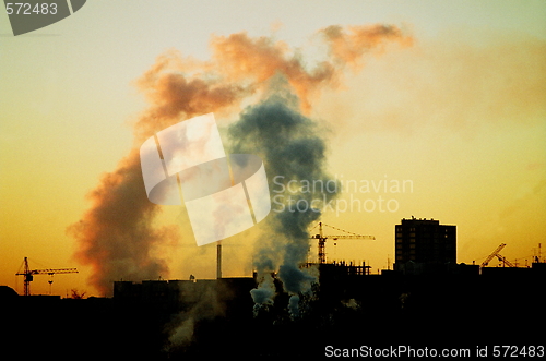 Image of smoke over city