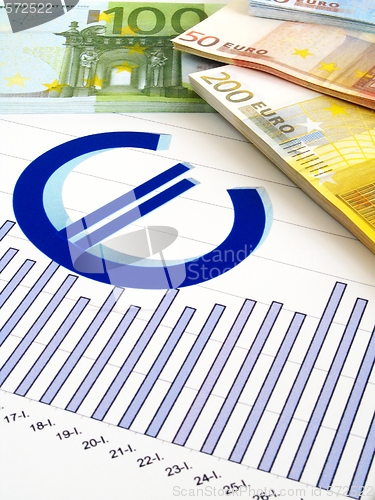 Image of EURO money and graph - business report