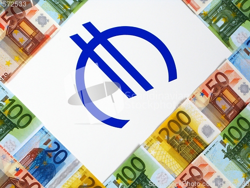 Image of Money EURO and sign