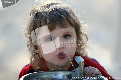 Image of Two boys by the drinking fountain