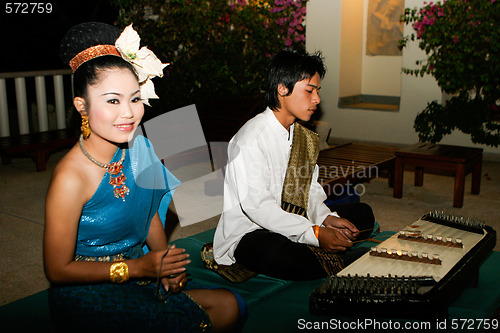 Image of PHUKET - APRIL 6: Traditional Thai performs play traditional mus