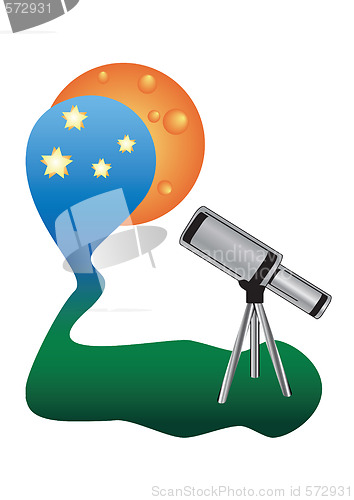 Image of telescope with night sky