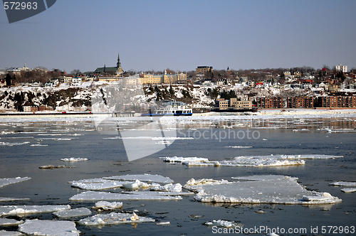 Image of Ice blocks in river