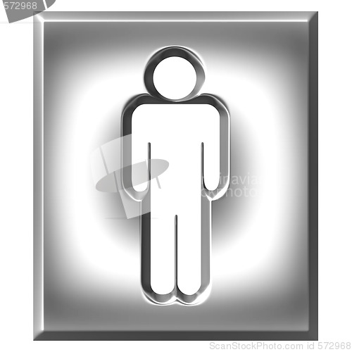 Image of 3D Silver Male Sign