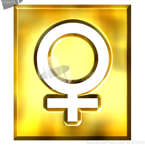 Image of 3D Golden Female Symbol Sign