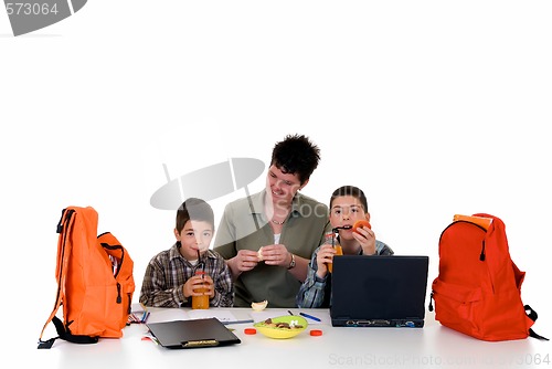 Image of Boys doing homework