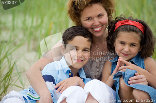 Image of Happy mother and kids 