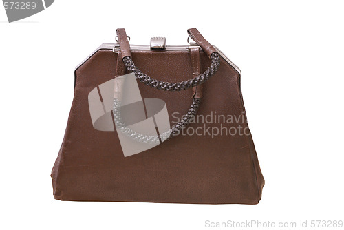 Image of Brown lady's small bag (pure) of 50s style.