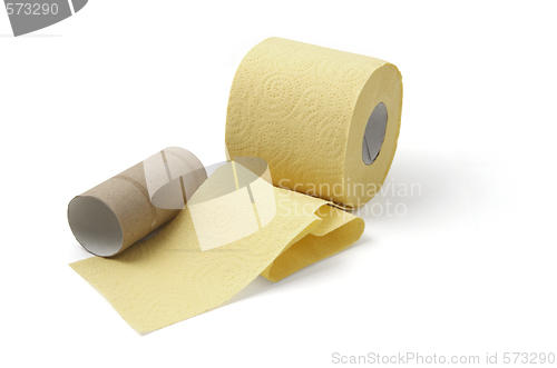 Image of roll of yellow toilet paper