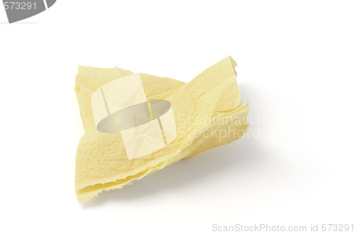 Image of piece of yellow toilet paper