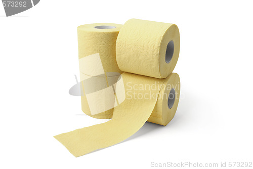 Image of roll of yellow toilet paper