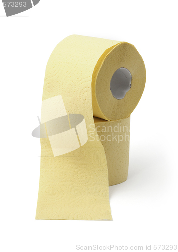 Image of roll of yellow toilet paper