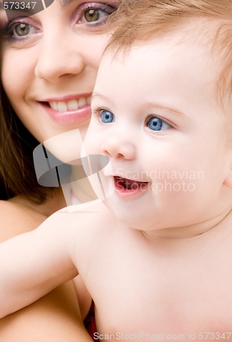 Image of baby boy in mother hands