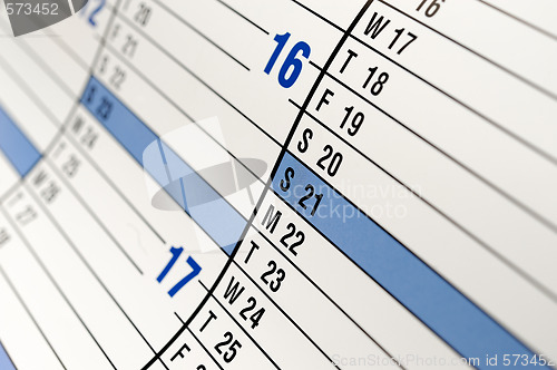 Image of Close-up of calender