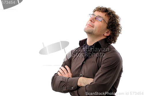 Image of Happy trendy man , isolated