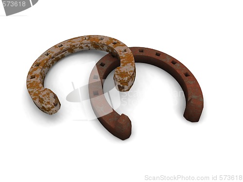 Image of rusty horse shoes