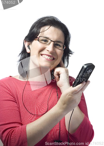 Image of woman technology mp3 music