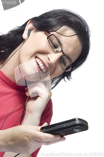 Image of woman technology mp3 music