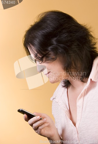 Image of young woman communication technology