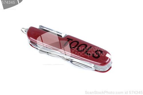 Image of marketing red swiss army pocket knife tool