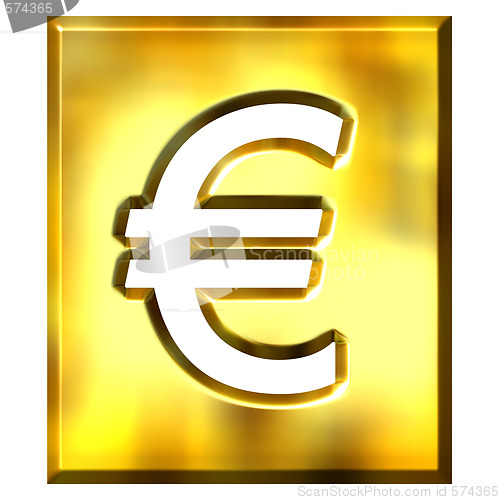 Image of 3D Golden Framed Euro Sign