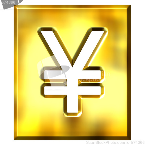 Image of 3D Golden Framed Yen Sign