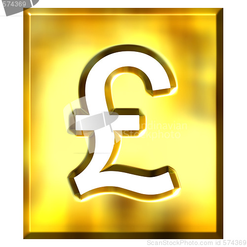 Image of 3D Golden Framed Pound Sign