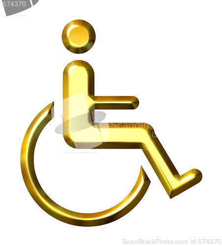 Image of 3D Golden Special Needs Symbol