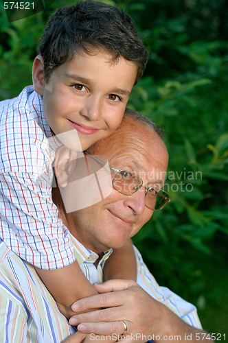 Image of Grandfather and kid