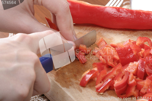 Image of Chopping vegetables