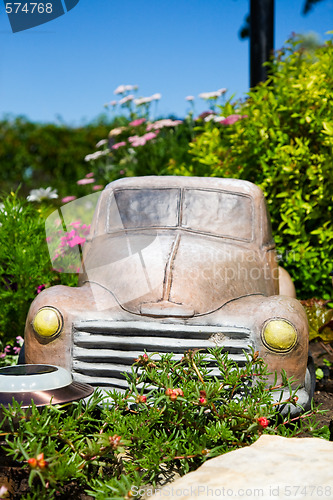 Image of Truck in Flower Bed