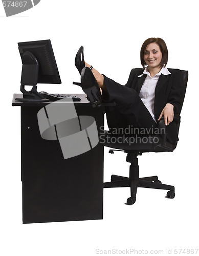Image of Relaxed businesswoman