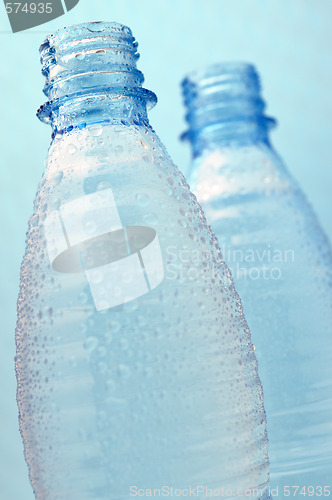 Image of Plastic bottles with water