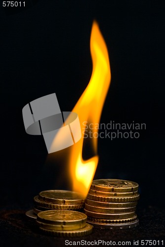 Image of burning coins