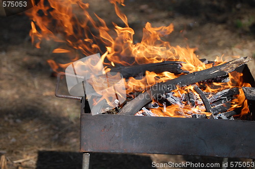 Image of burning fire wood