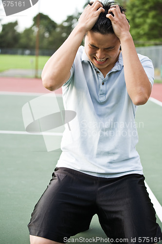 Image of Disappointed tennis player