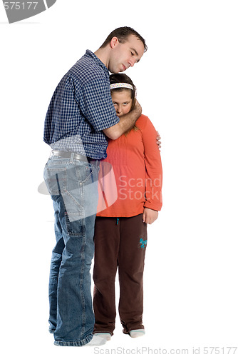 Image of Father Daughter Isolated On White