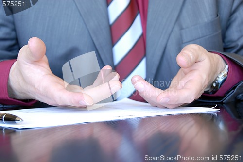 Image of Businessman  hands explaining