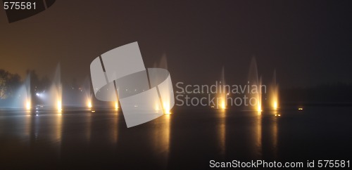 Image of Fountains in the night