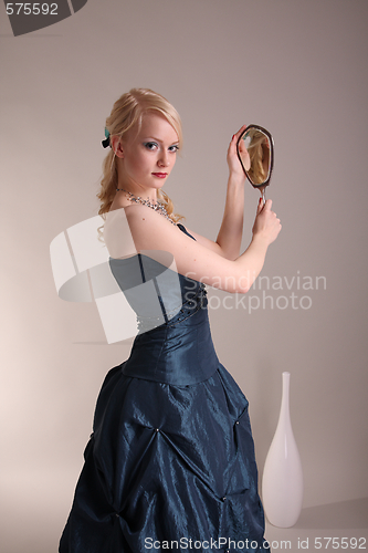 Image of Young woman with prom dress