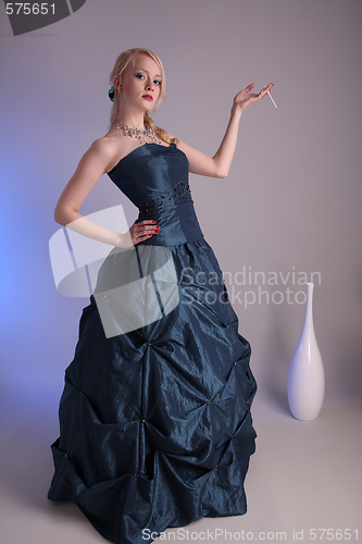 Image of Young woman with prom dress