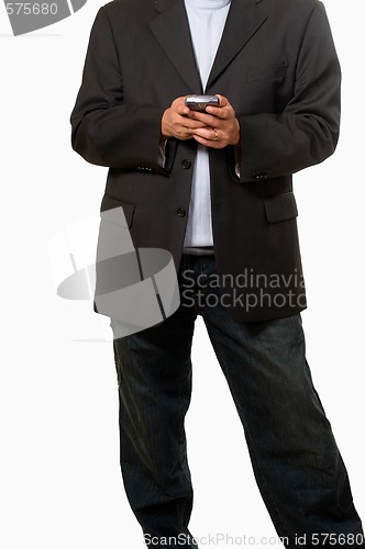 Image of Business man texting