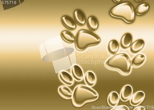 Image of golden paw prints