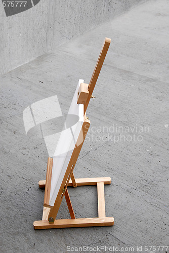 Image of Easel with blank canvas