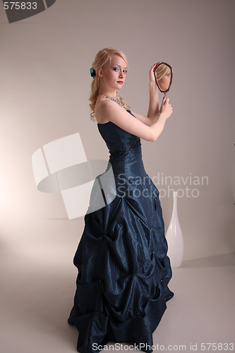 Image of Young woman with prom dress