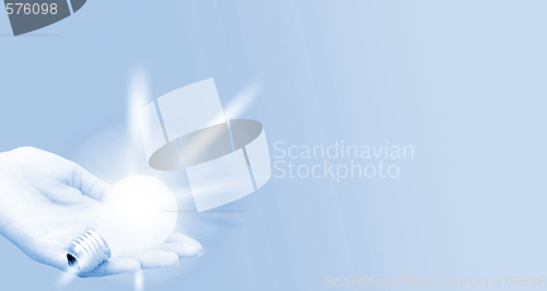 Image of Background with lit lightbulb