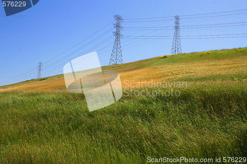 Image of Three Electricity Pylons